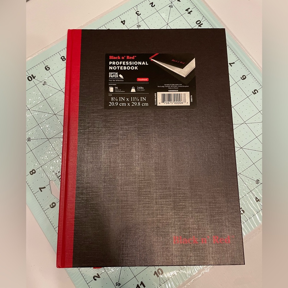 Black n' Red Professional Notebook - Hardcover and Casebound